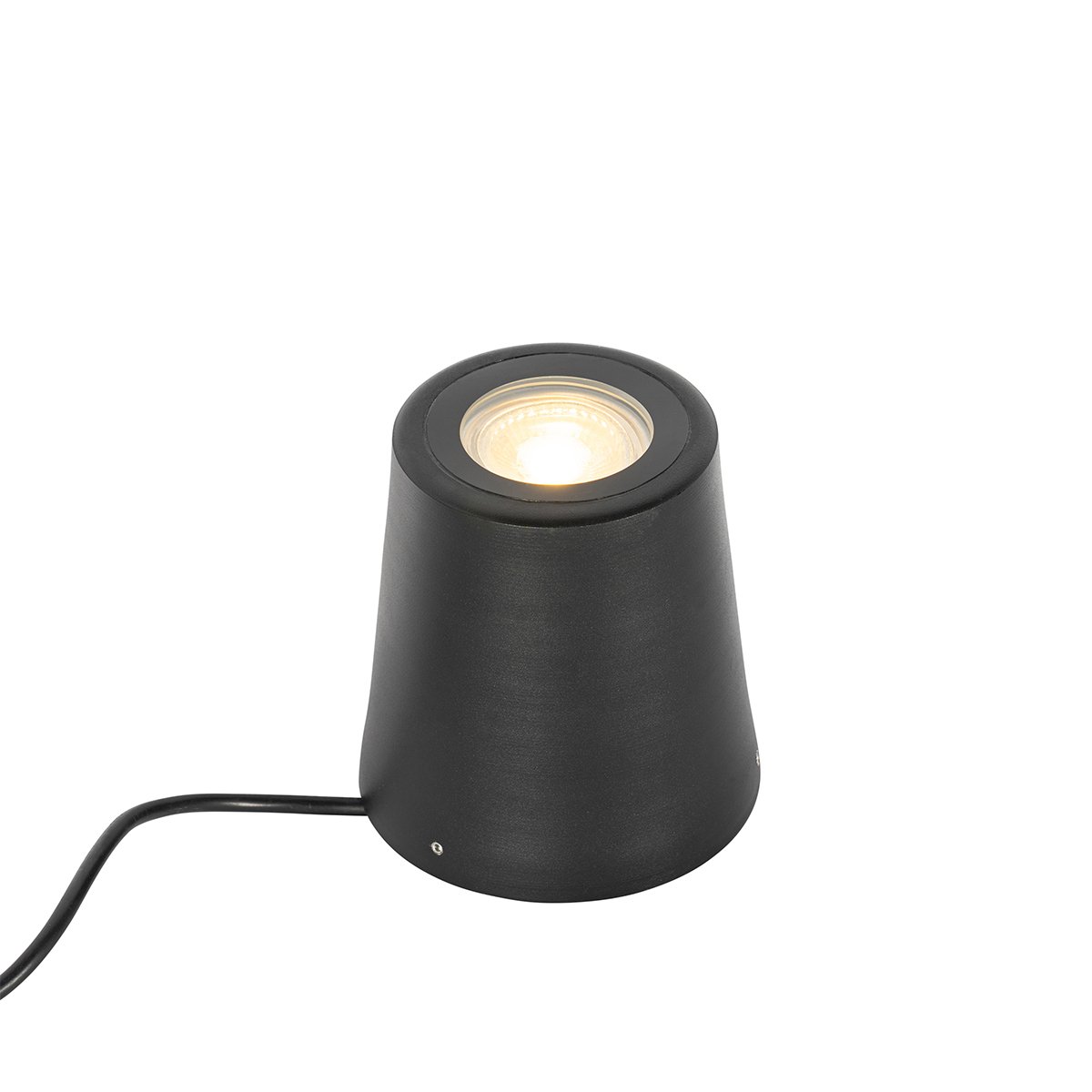 Spot de jardin moderne noir rond IP65 - Lennard