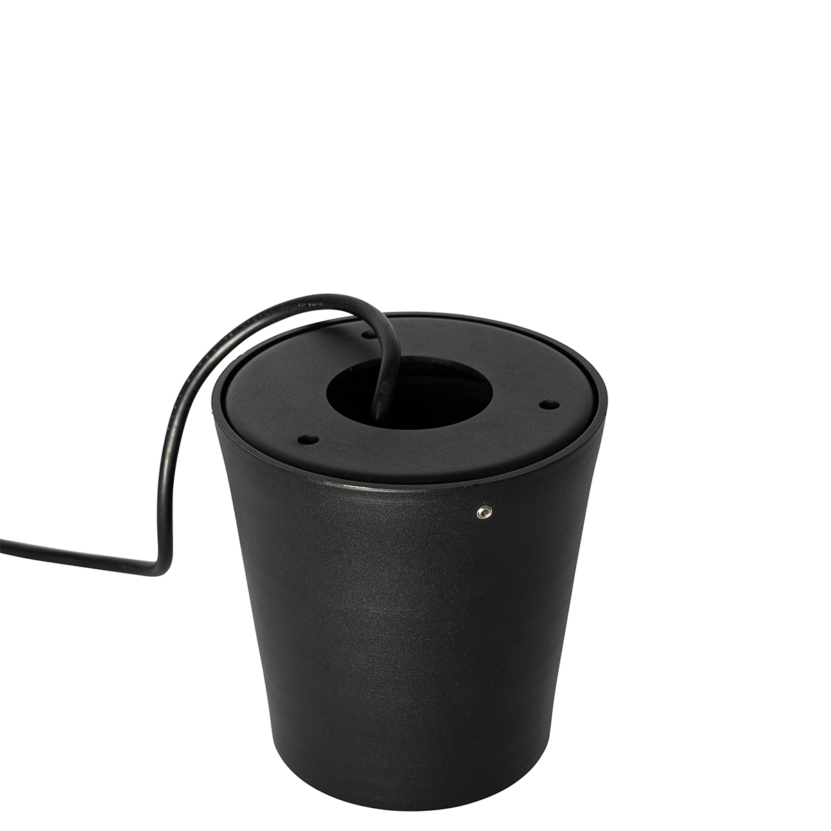 Spot de jardin moderne noir rond IP65 - Lennard