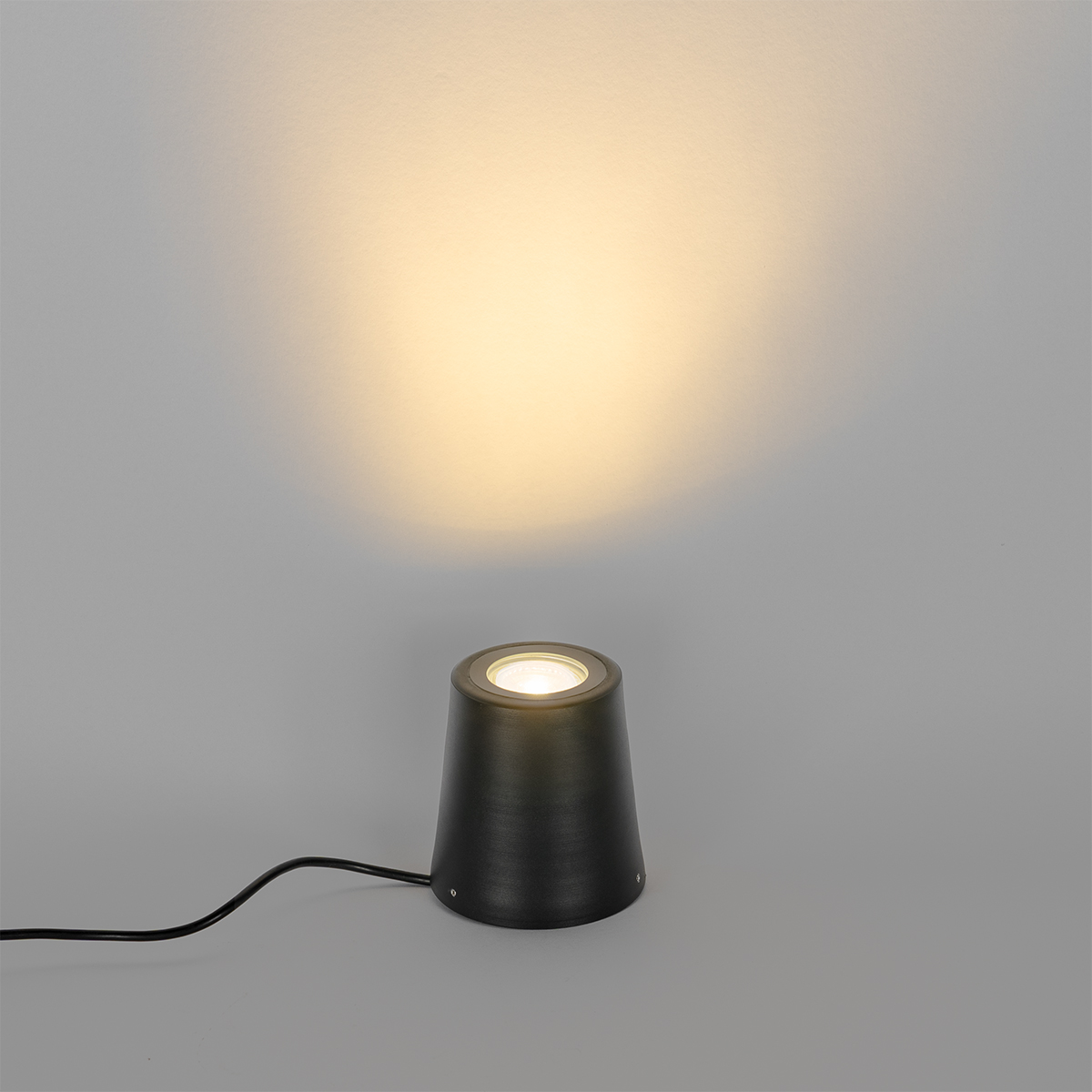 Spot de jardin moderne noir rond IP65 - Lennard