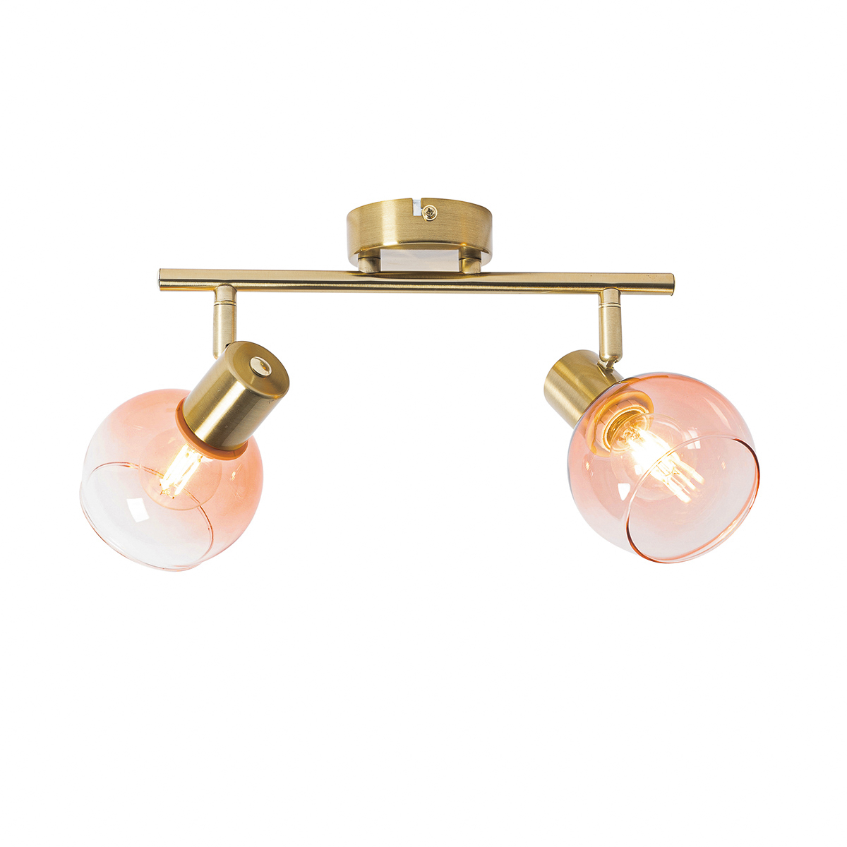 QAZQA Art Déco Foco Art Deco dorado con cristal rosa 2-luces - VIDRO ...