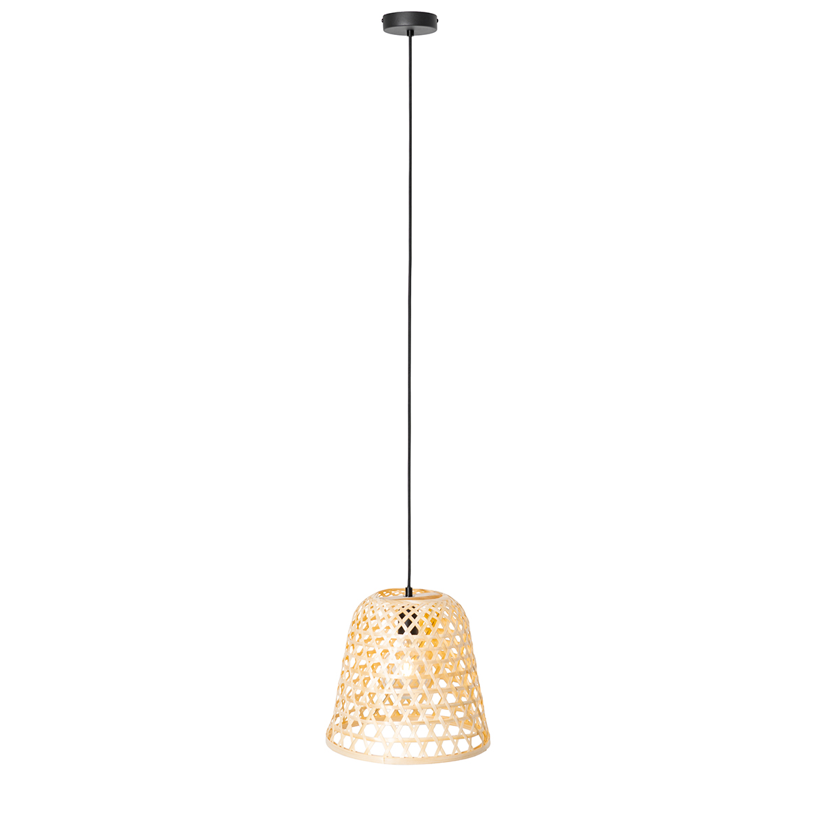 Oriental Pendant Light Black with Bamboo - Rayan