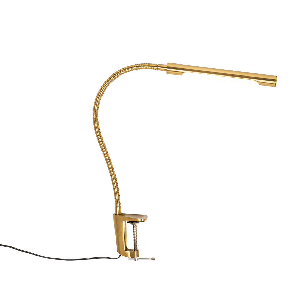 Upínací stolní lampa mosazná včetně LED s dotykovým stmívačem - Lionard