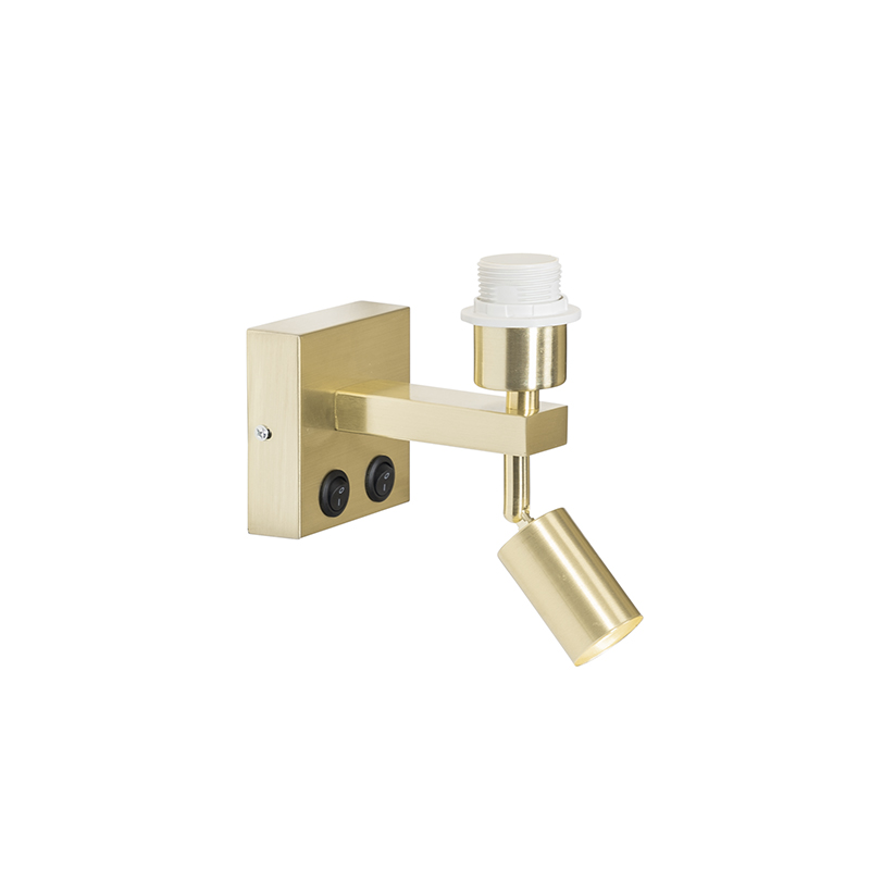 Modern Wall Light Brass with Reading Light - Brescia