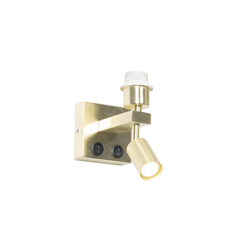 Modern Wall Light Brass with Reading Light - Brescia