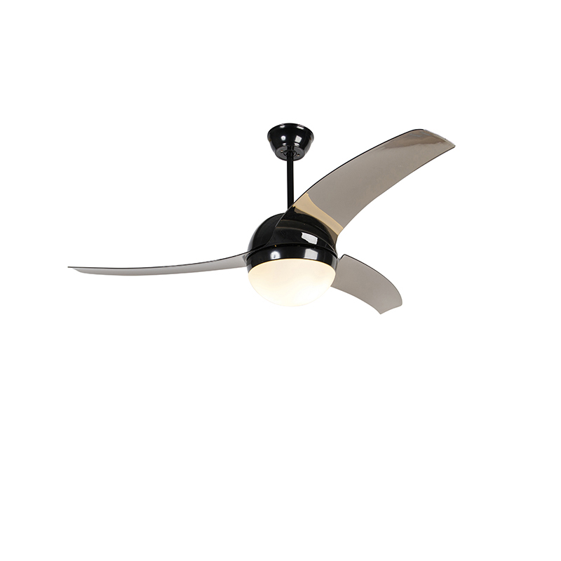 Moderný stropný ventilátor čierny s dymovými lopatkami - Bora 52