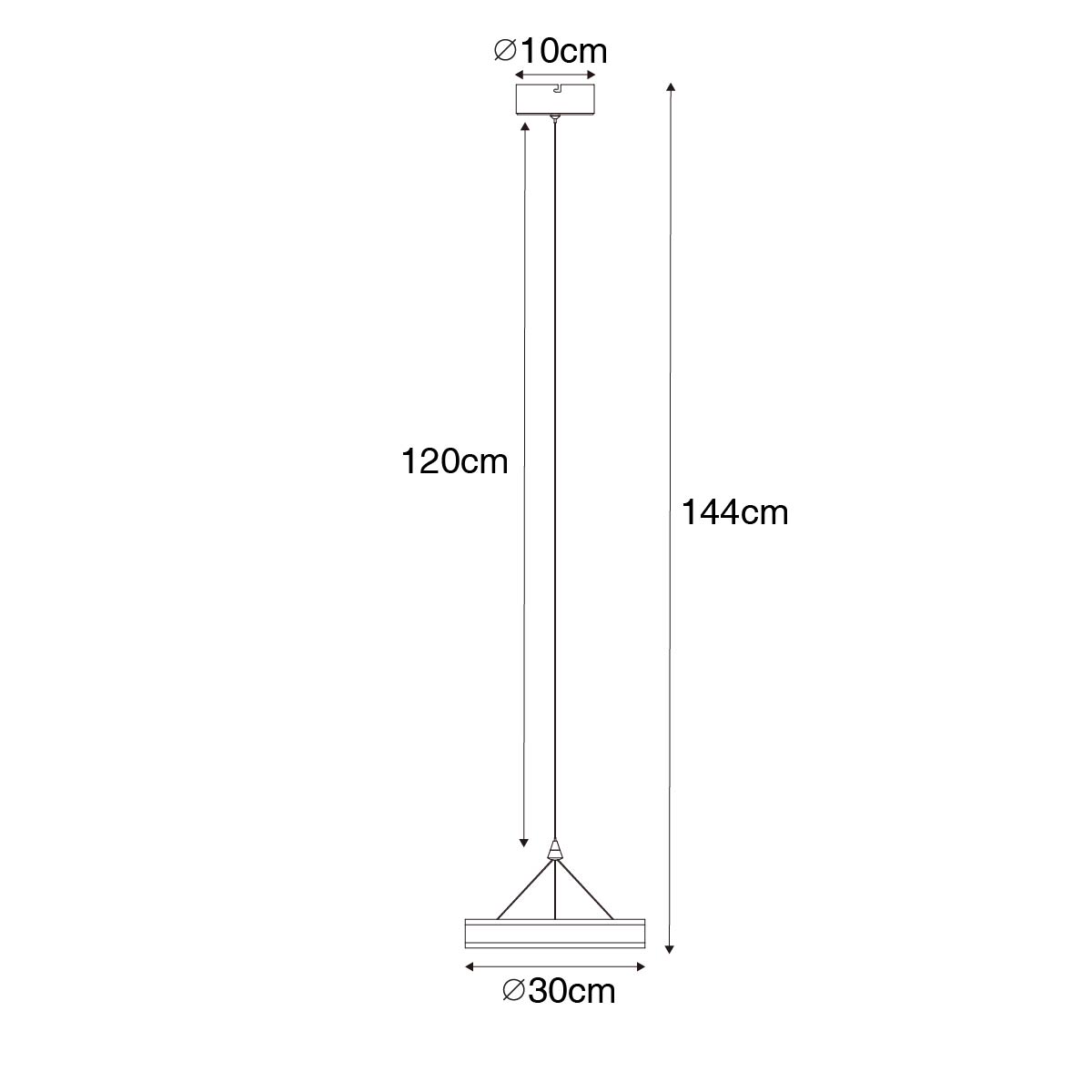 Lampada a sospensione nera 30 cm con LED a 3 livelli di dimmerazione - Lyani
