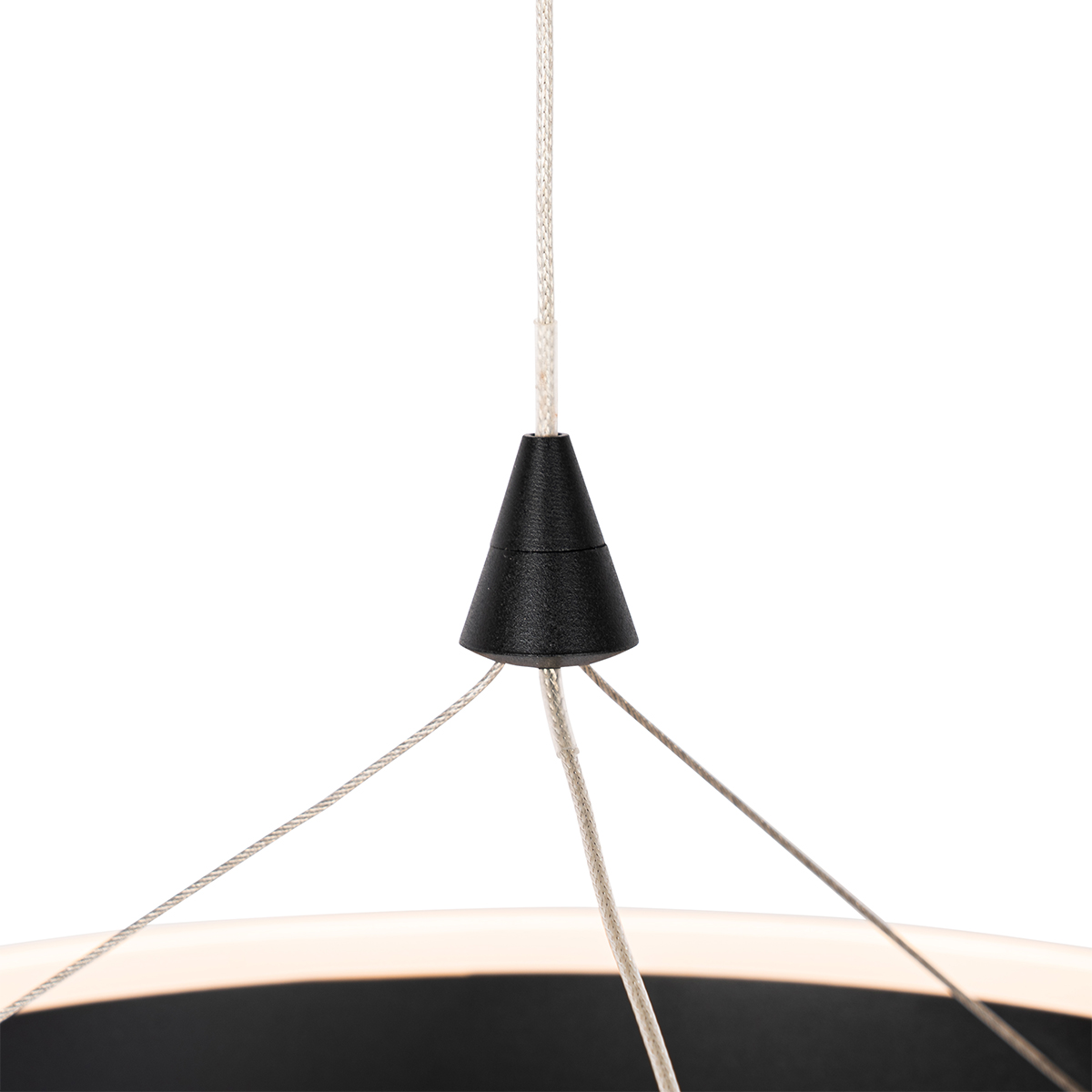 suspension noire 30 cm avec led dimmable en 3 étapes - lyani