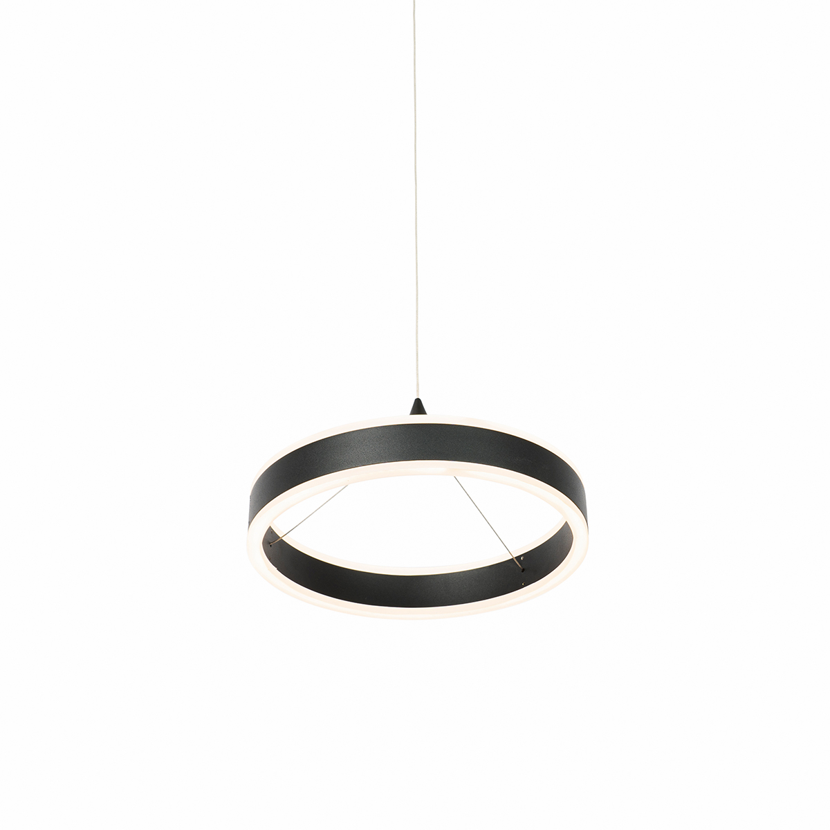 suspension noire 30 cm avec led dimmable en 3 étapes - lyani