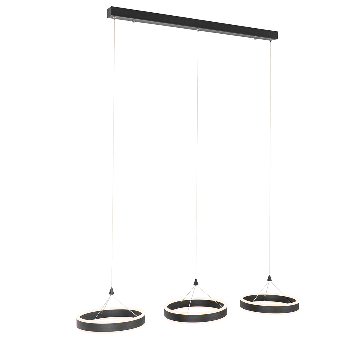 Lampada a sospensione nera oblunga incl. LED dimmerabile a 3 livelli 3 luci - Lyani