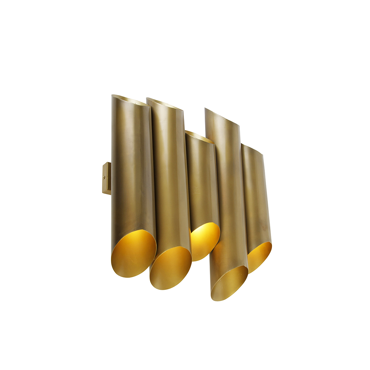 Priemyselná nástenná lampa mosadz 10-svetlo - Whistle