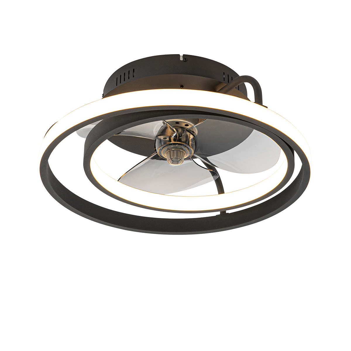 Stropný ventilátor čierny vrátane LED s diaľkovým ovládaním - Kees