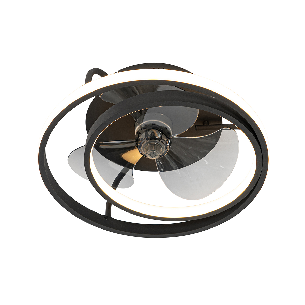 Deckenventilator schwarz 46,5 cm inkl. LED mit Fernbedienung - Kees
