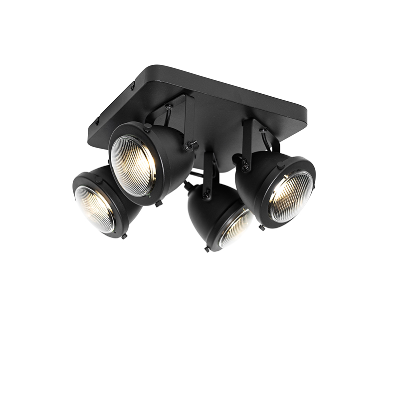 Priemyselné bodové svetlo čierne 4-svetlo - Emado