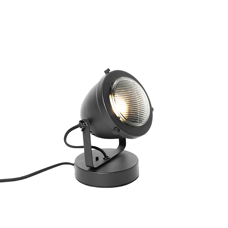 Levně Industriální stolní lampa černá 18 cm - Emado