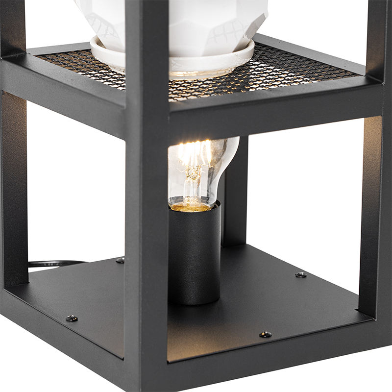 lampe de table industrielle noire - cage rack