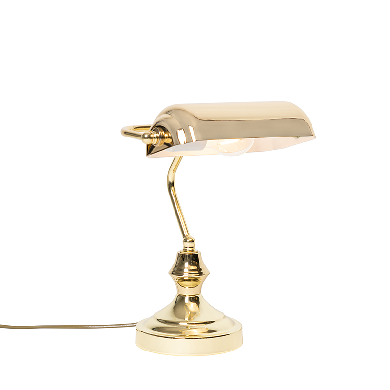 Klasszikus asztali lámpa/jegyzőlámpa sárgaréz - Banker