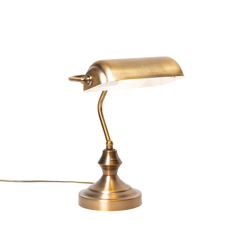 Levně Klasická stolní lampa/notářka bronzová - Banker