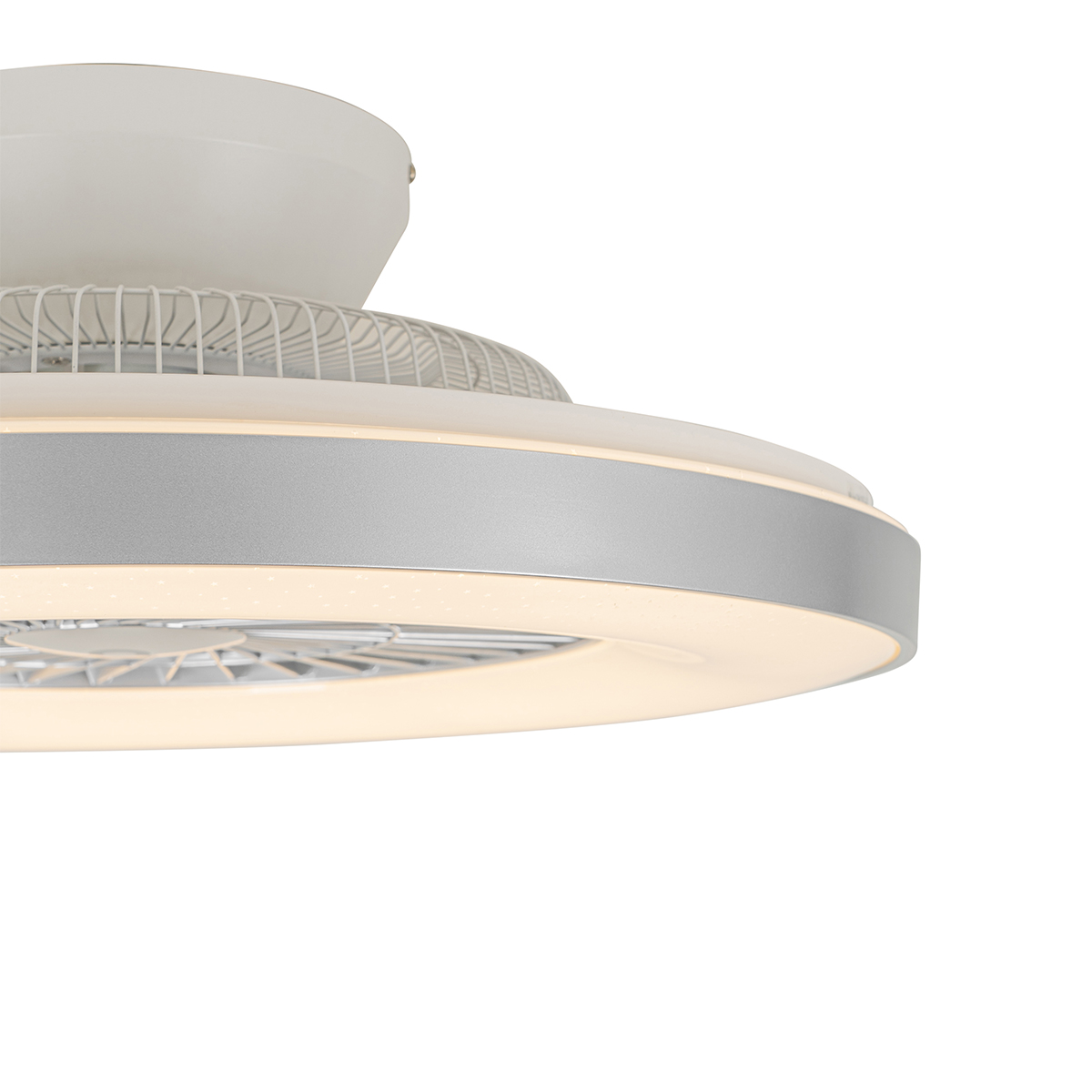 ventilateur de plafond intelligent argent avec effet étoile dimmable - climo