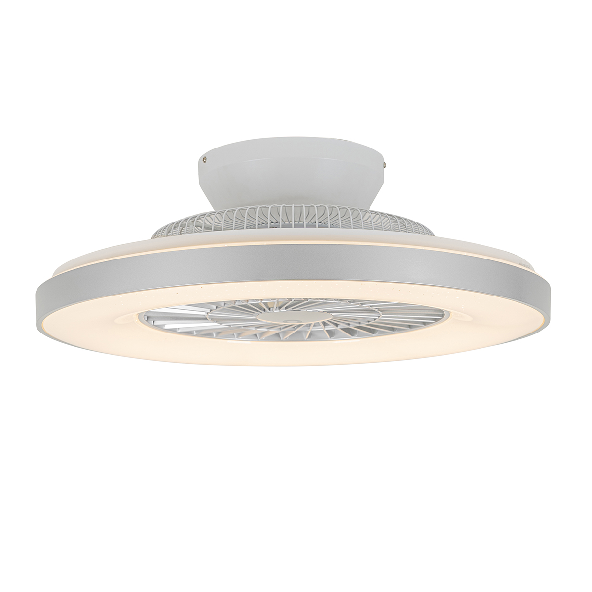 ventilateur de plafond intelligent argent avec effet étoile dimmable - climo