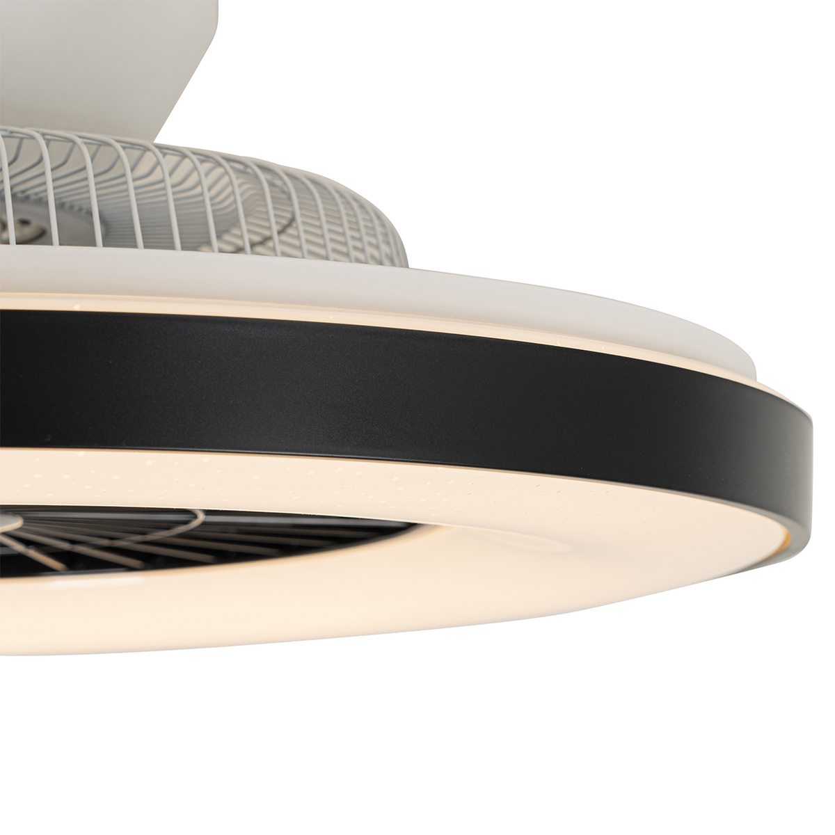 ventilateur de plafond intelligent noir avec effet étoile dimmable - climo