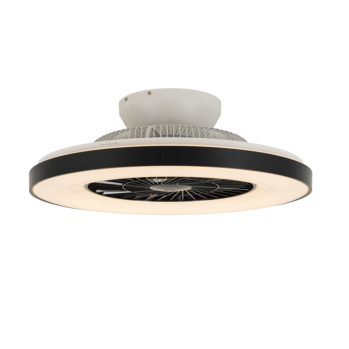 ventilateur de plafond intelligent noir avec effet étoile dimmable - climo