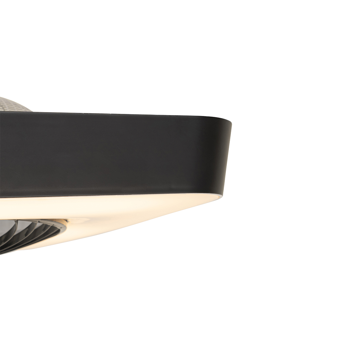 ventilateur de plafond intelligent carré noir avec led dimmable - climo