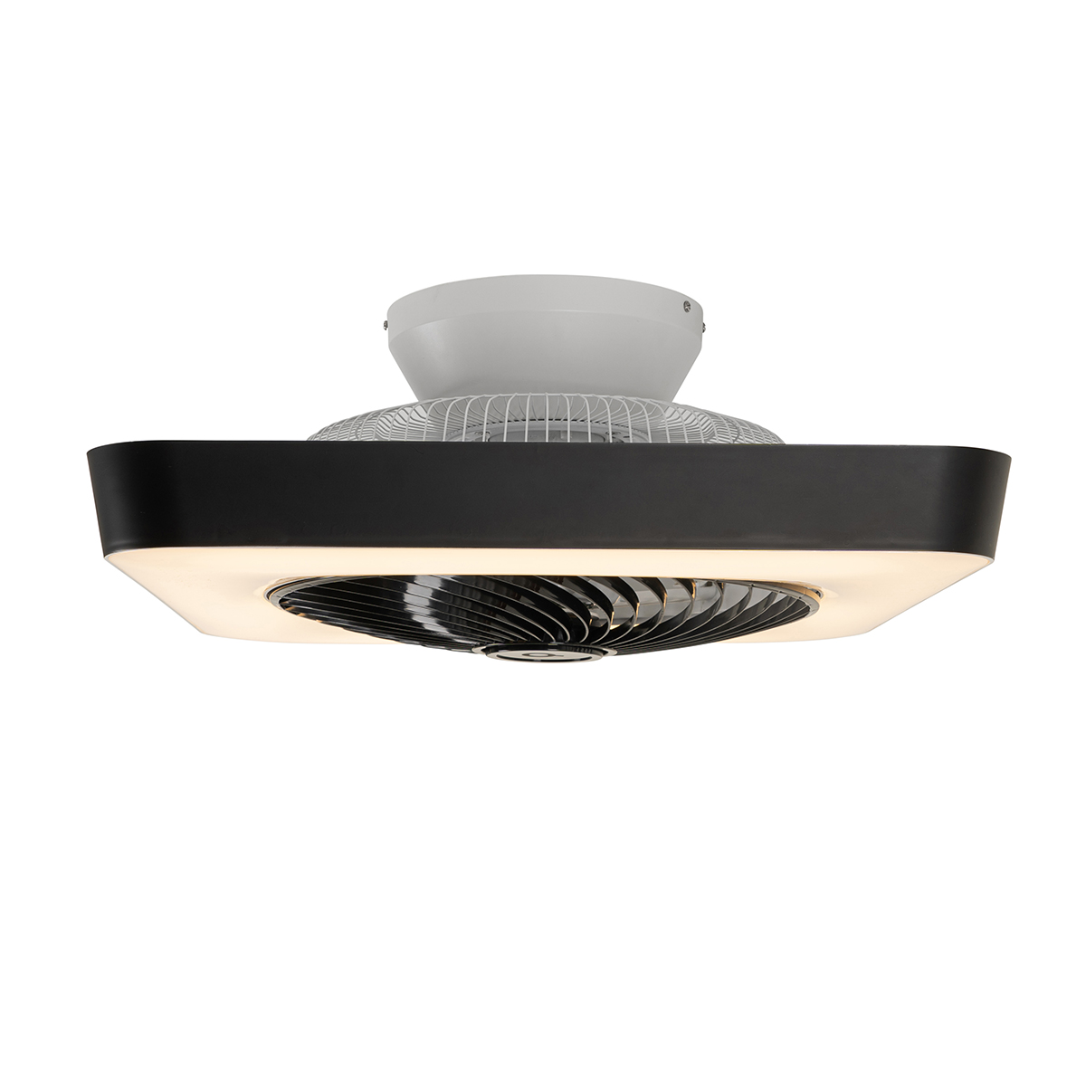 ventilateur de plafond intelligent carré noir avec led dimmable - climo