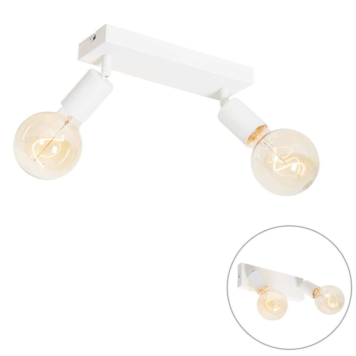 Moderné bodové biele obdĺžnikové 2-svetlo - Facil