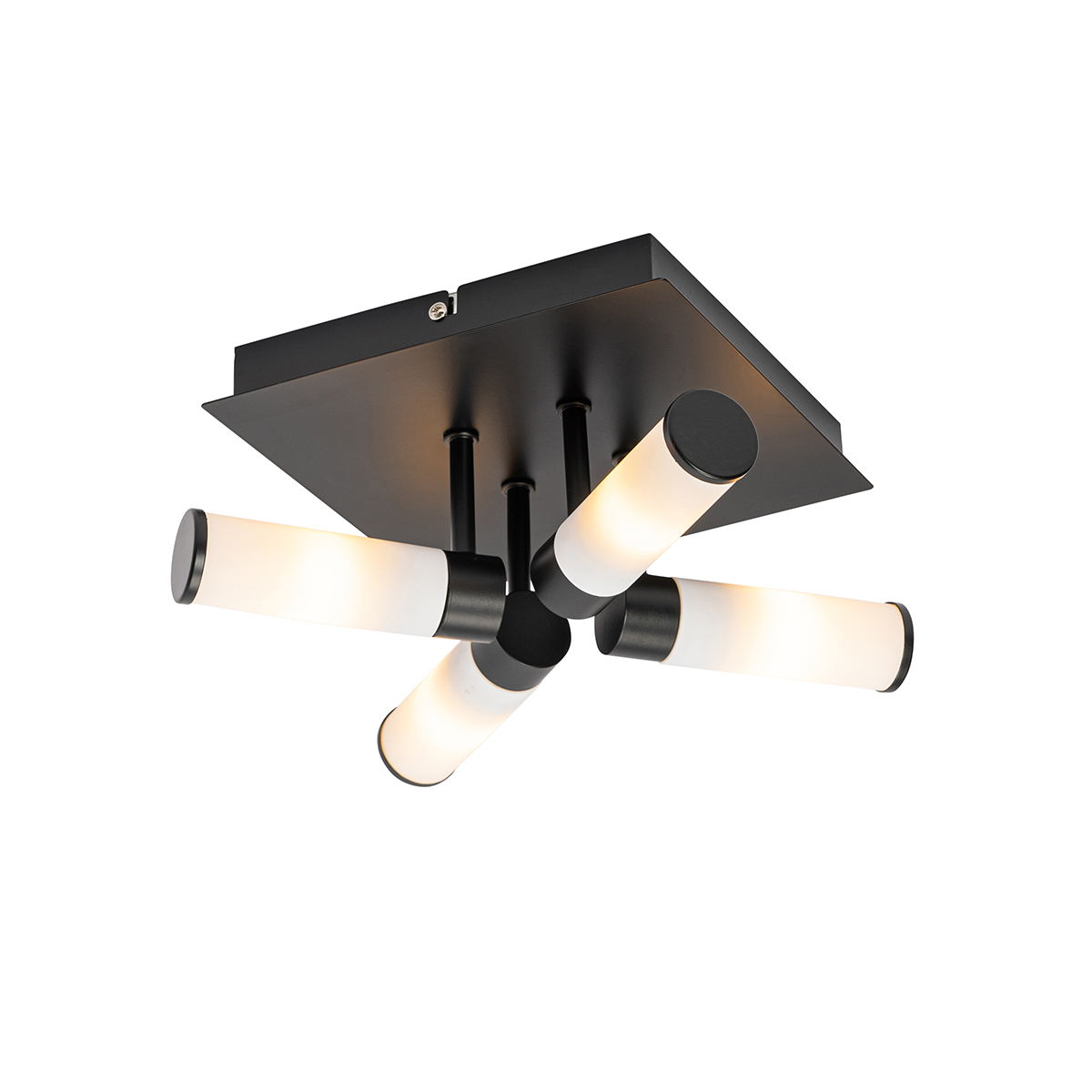Modern badrumstaklampa svart 4-ljus IP44 – Badkar