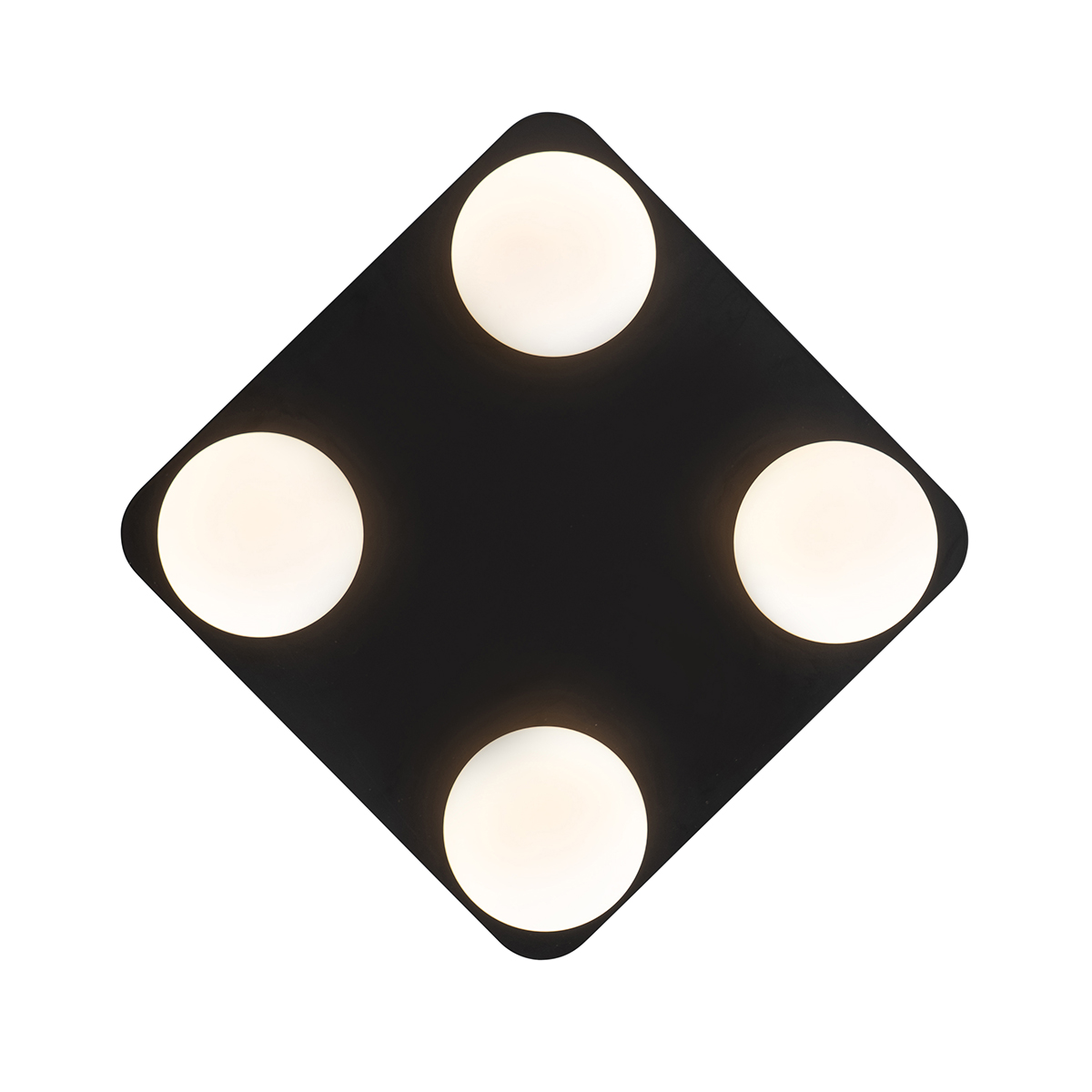 Moderne Badezimmer-Deckenleuchte schwarz quadratisch 4-flammig - Cederic