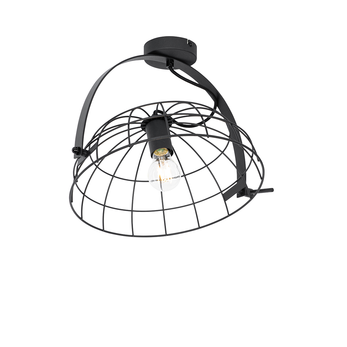 Industrial ceiling lamp black 35 cm adjustable - Hanze
