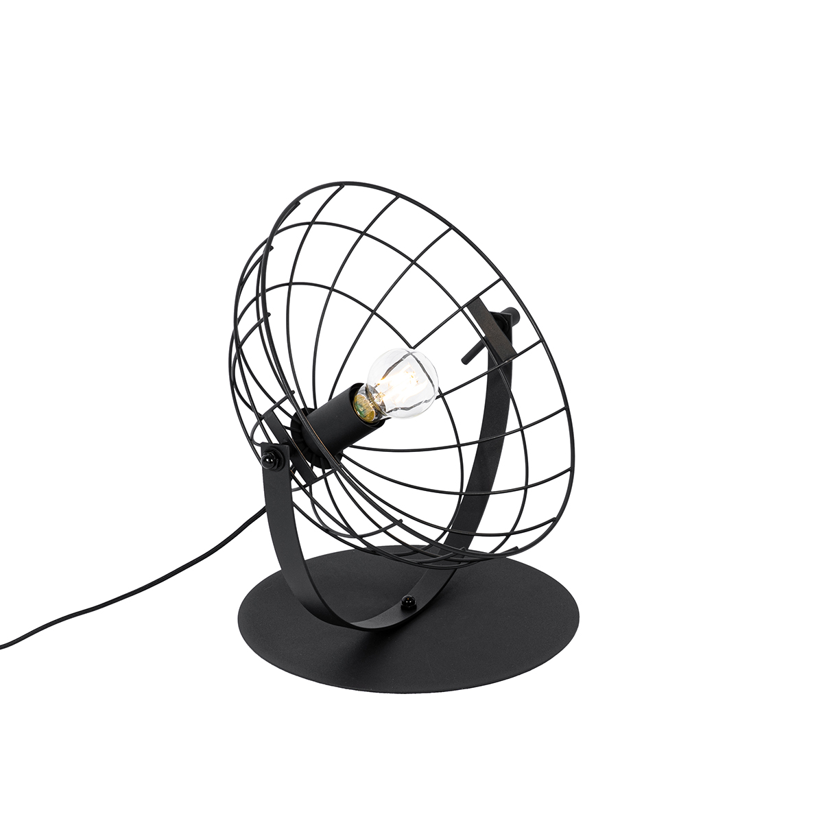 Priemyselná stolná lampa čierna nastaviteľná - Hanze