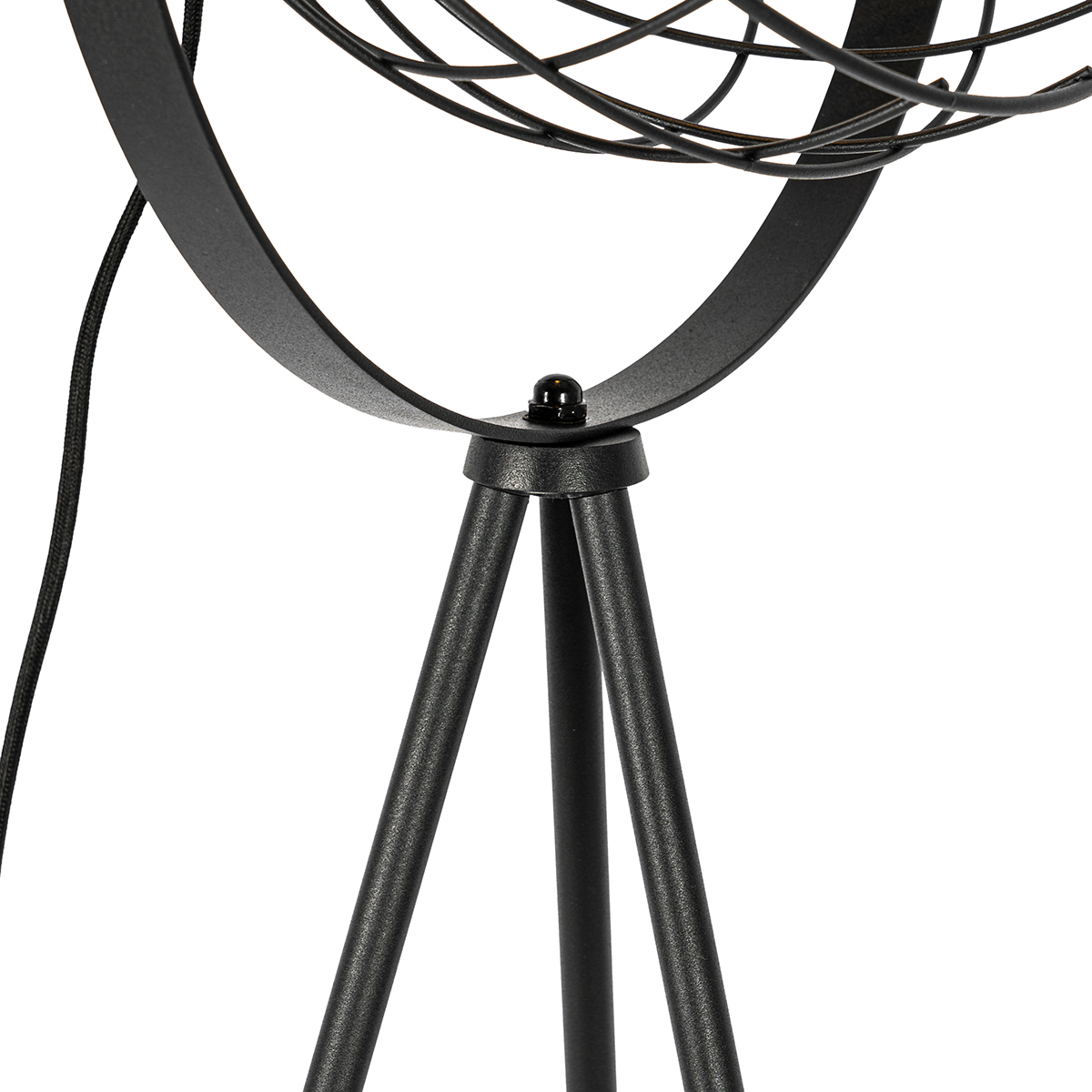 lampadaire industriel trépied noir 35 cm orientable - hanze