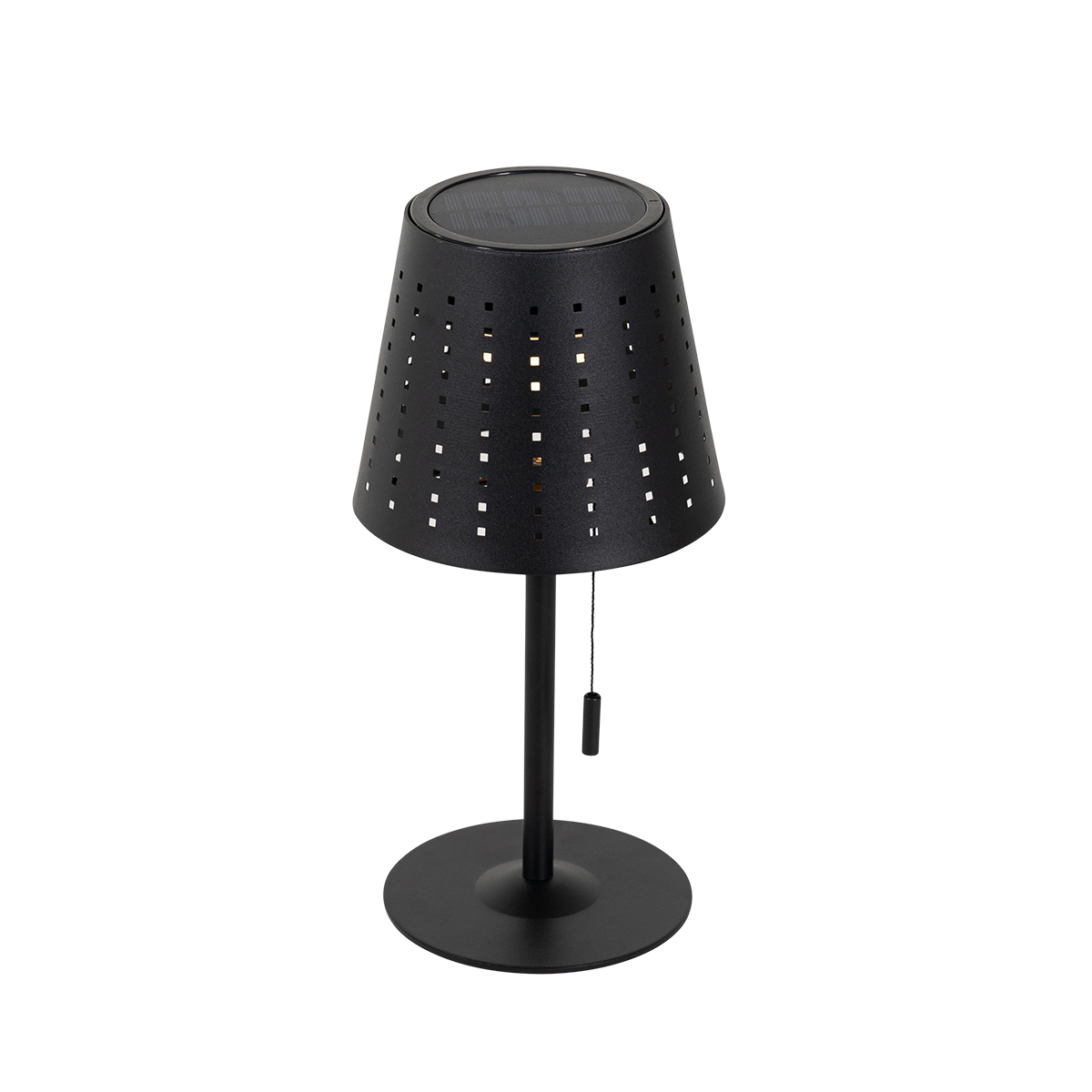 Kültéri asztali lámpa fekete, LED 3 fokozatban szabályozható újratölthető és napelemes - Ferre