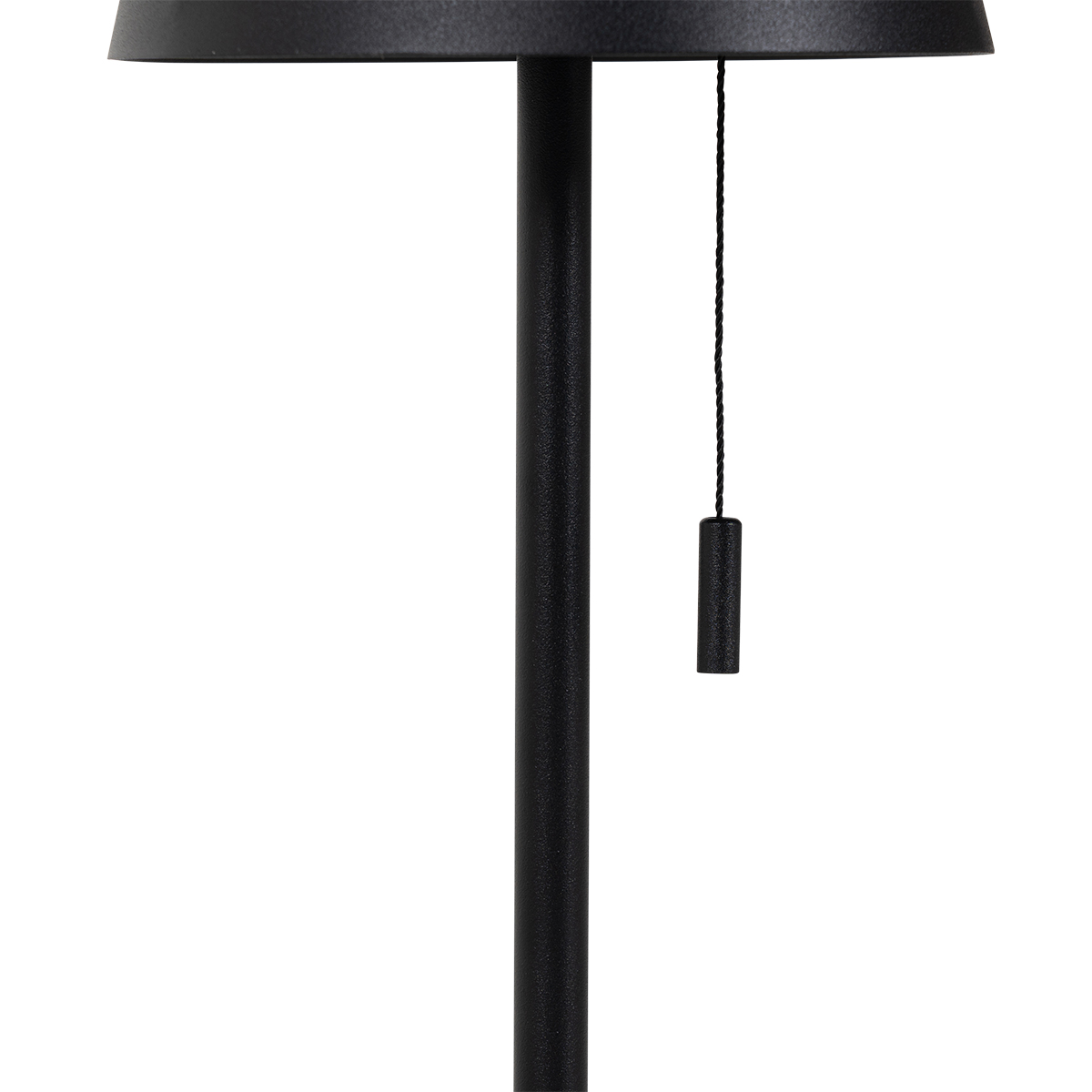 lampe de table d'extérieur noire avec led dimmable en 3 étapes rechargeable et solaire - ferre