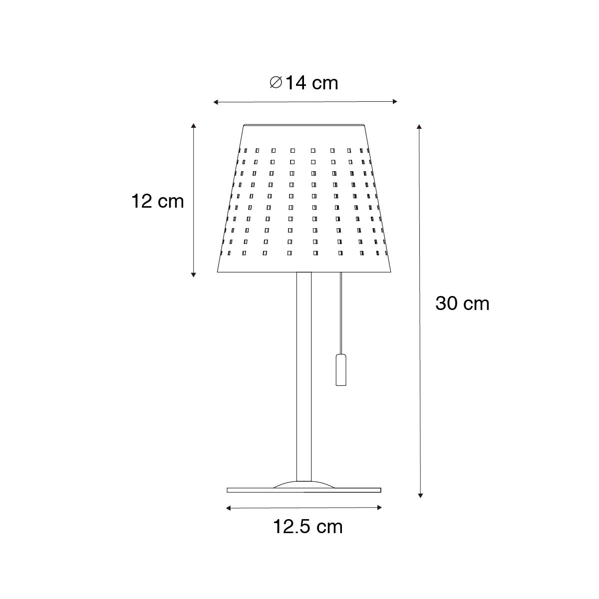 lampe de table d'extérieur bleue avec led dimmable en 3 étapes rechargeable et solaire - ferre