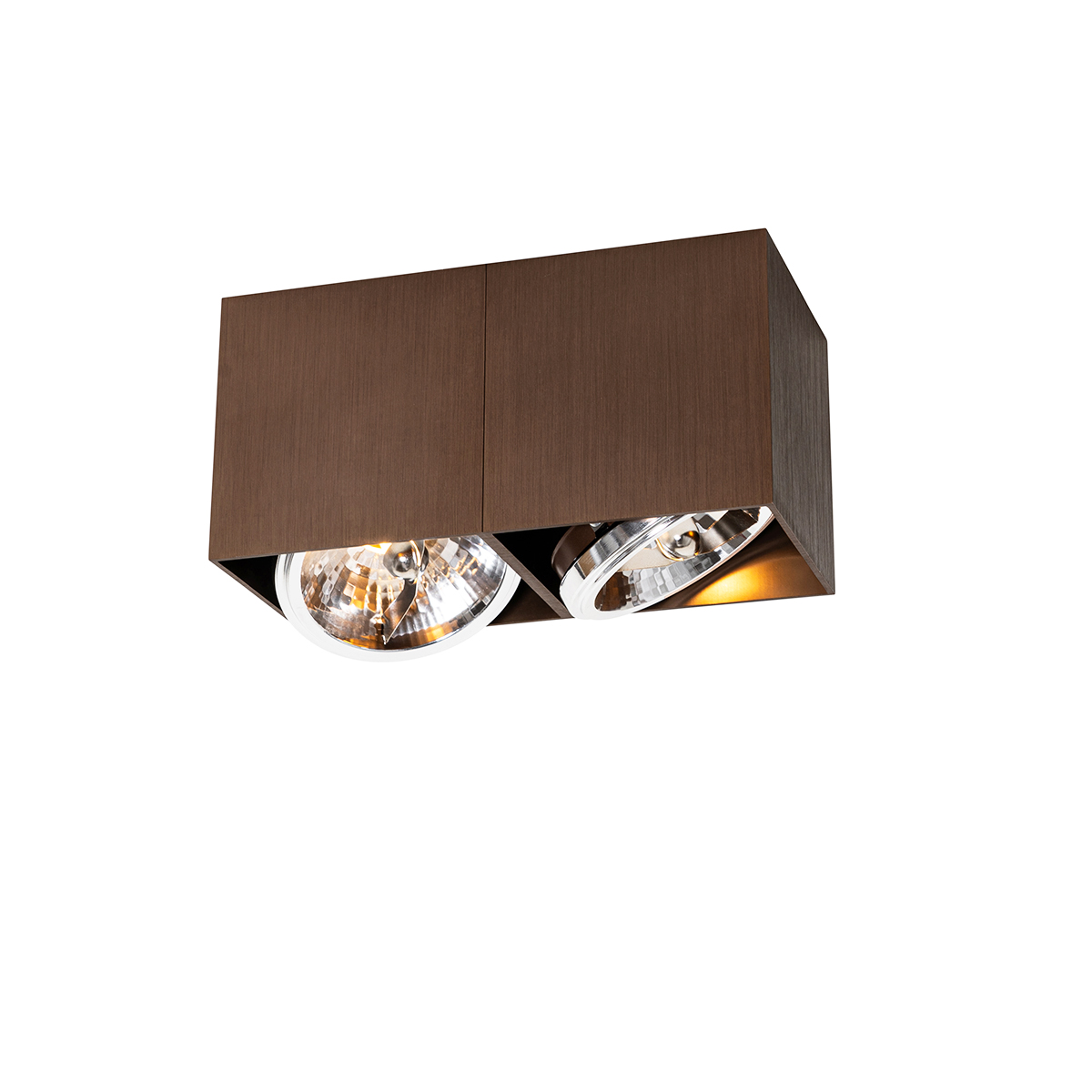 spot design bronze foncé rectangulaire 2 lumières - boîte