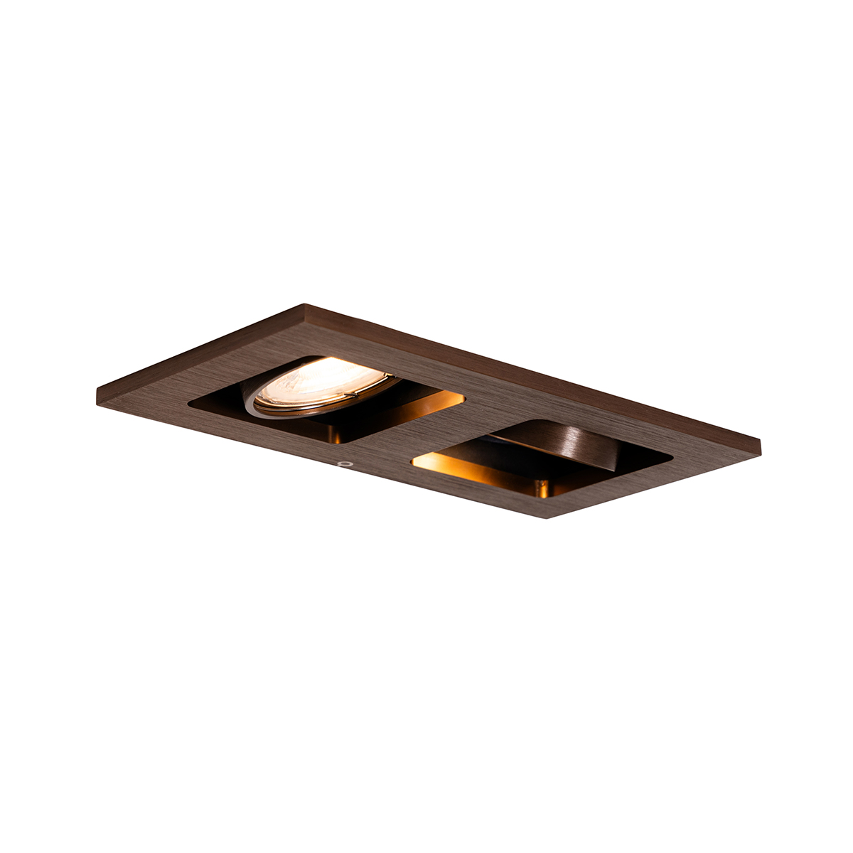 spot encastrable bronze foncé rectangulaire 2 lumières - qure