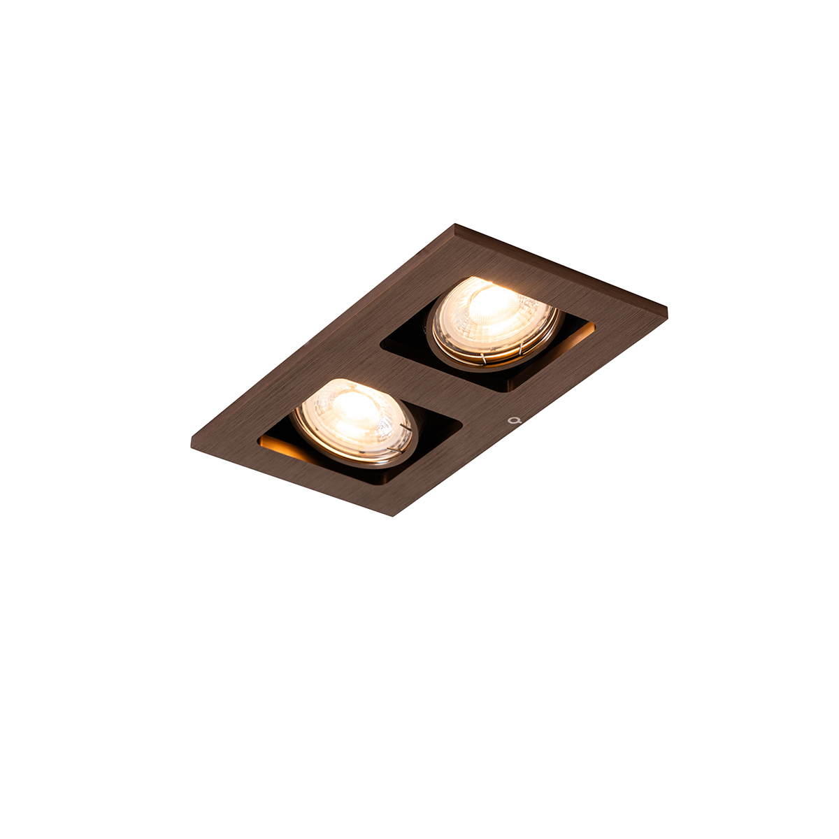 spot encastrable bronze foncé rectangulaire 2 lumières - qure