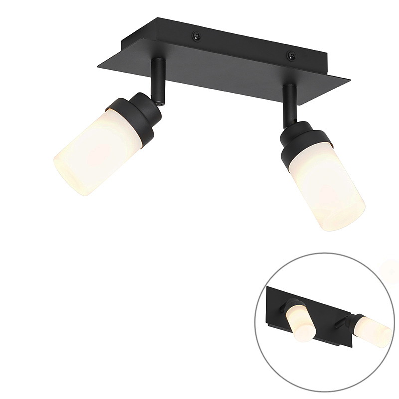 Moderná kúpeľňová bodová čierna 2-svetlá IP44 - Japie