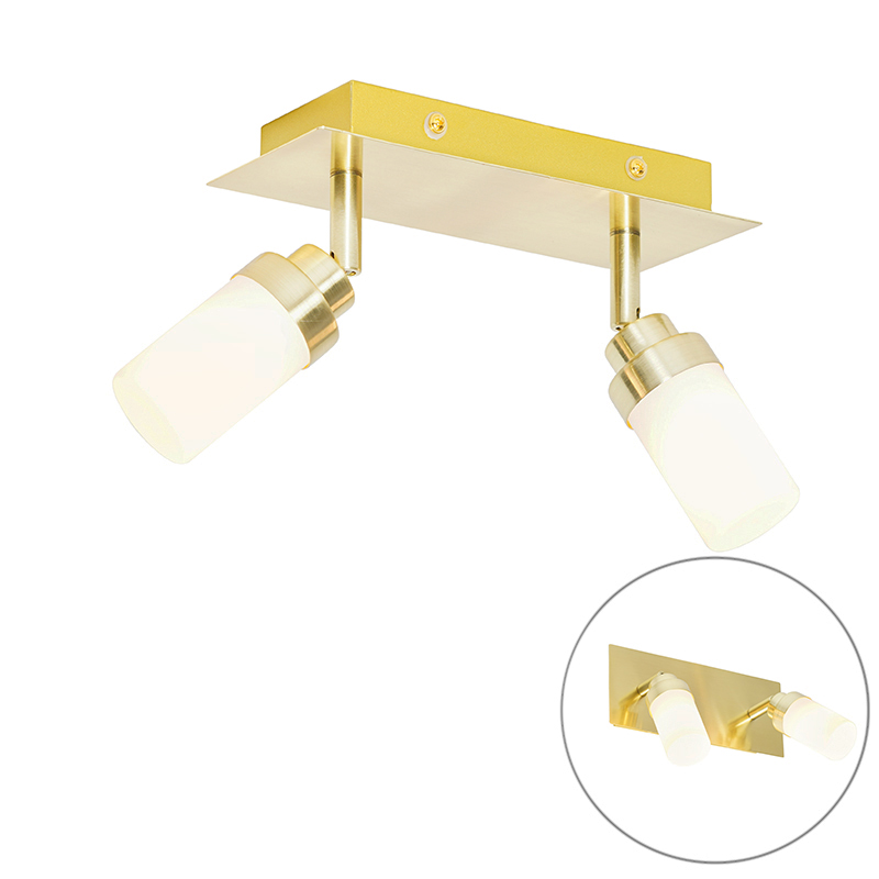 Moderné kúpeľňové bodové svetlo mosadz 2-žiarovkové IP44 - Japie