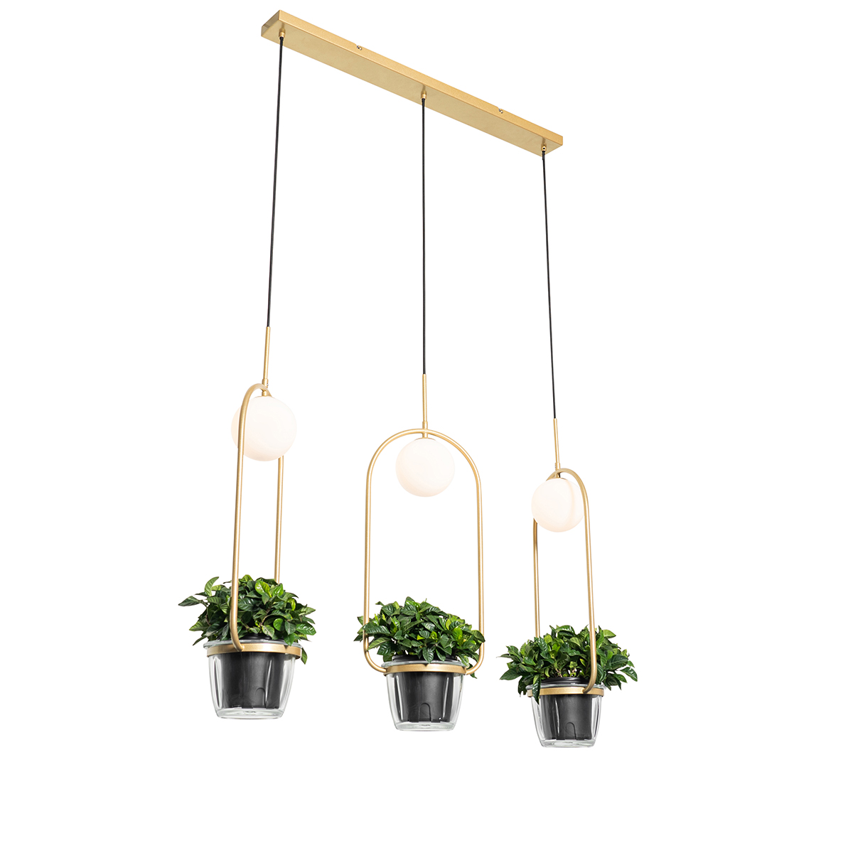 Art deco závesná lampa zlatá s bielym sklom 3 svetielka - Isabella Art deco závesná lampa zlatá s bielym sklom 3 svetielka - Isabella