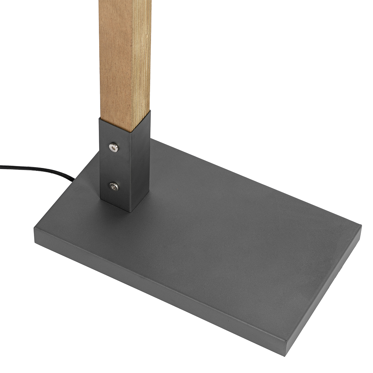 Industrial Floor Lamp Dark Grey with Wood - Arthur