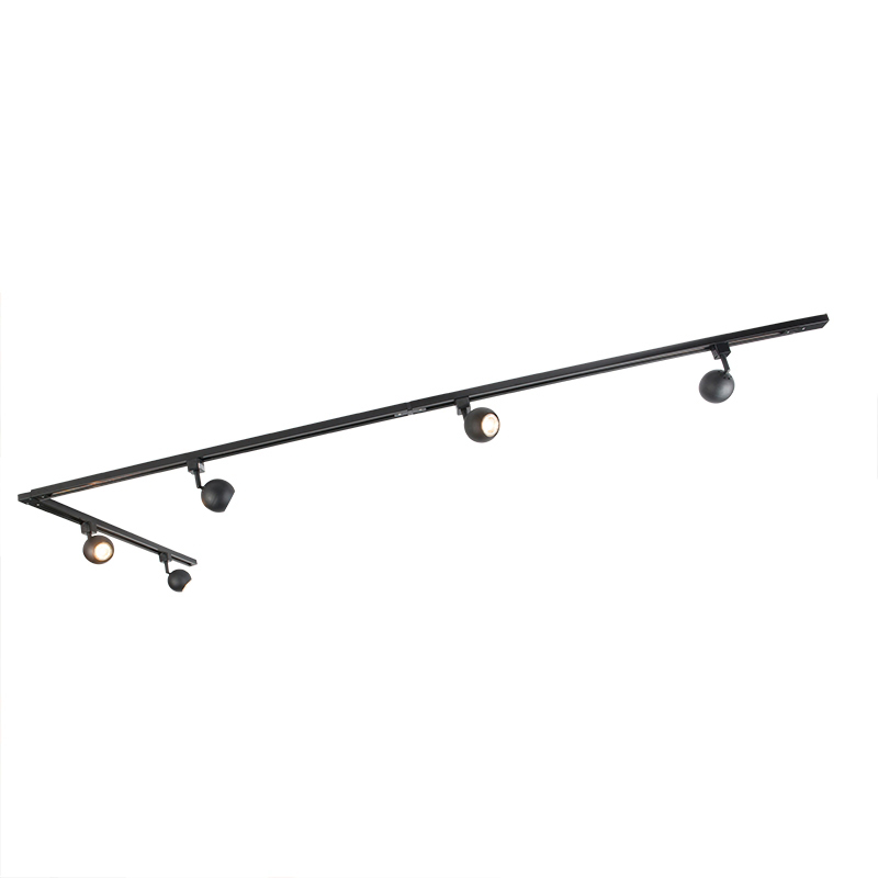 Moderný koľajnicový systém s 5 bodmi 1-fázový čierny - Gissi