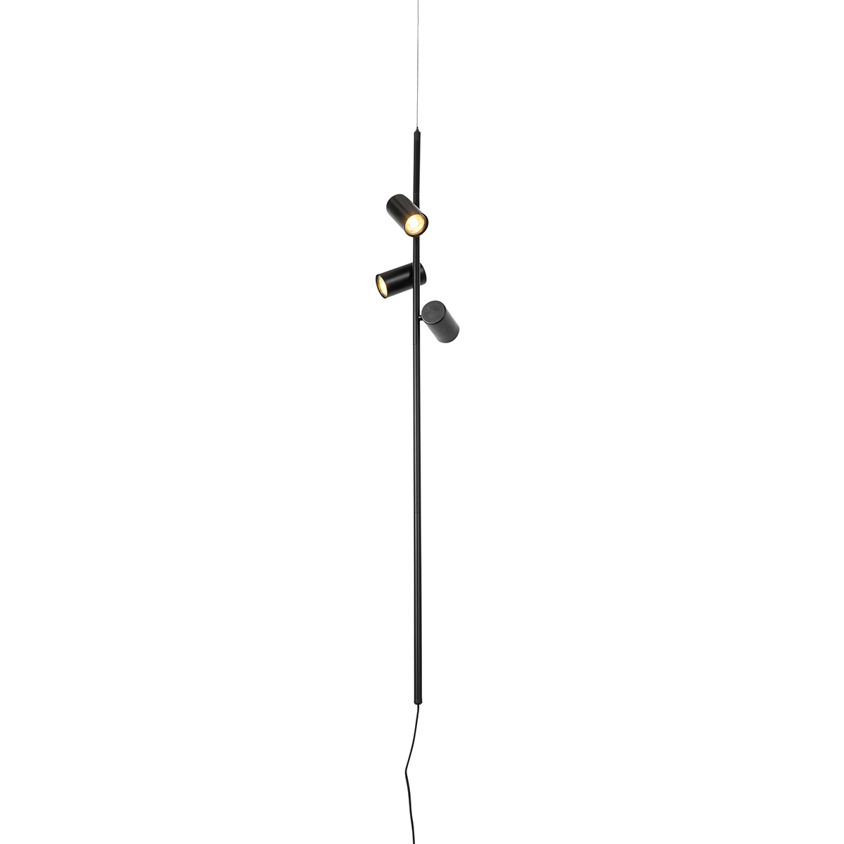 Lámpara colgante negra con interruptor de pie 3 luces - Jeana Luxe