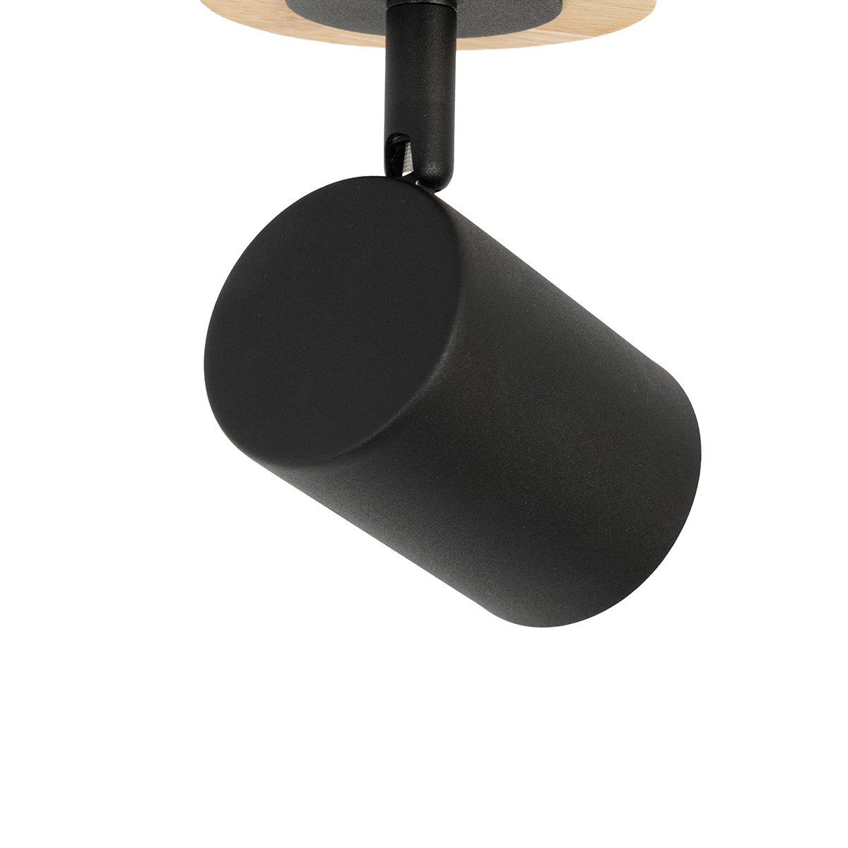 Foco moderno negro con madera inclinable - Jeana