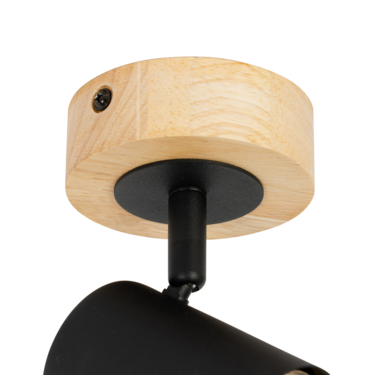 Foco moderno negro con madera inclinable - Jeana