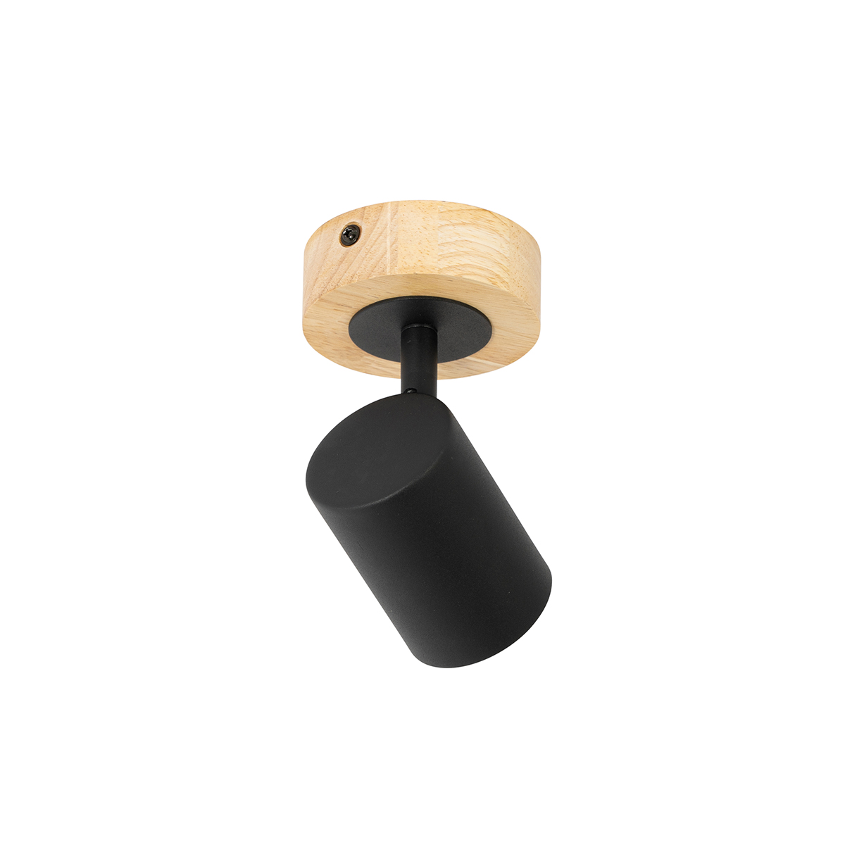 Foco moderno negro con madera inclinable - Jeana