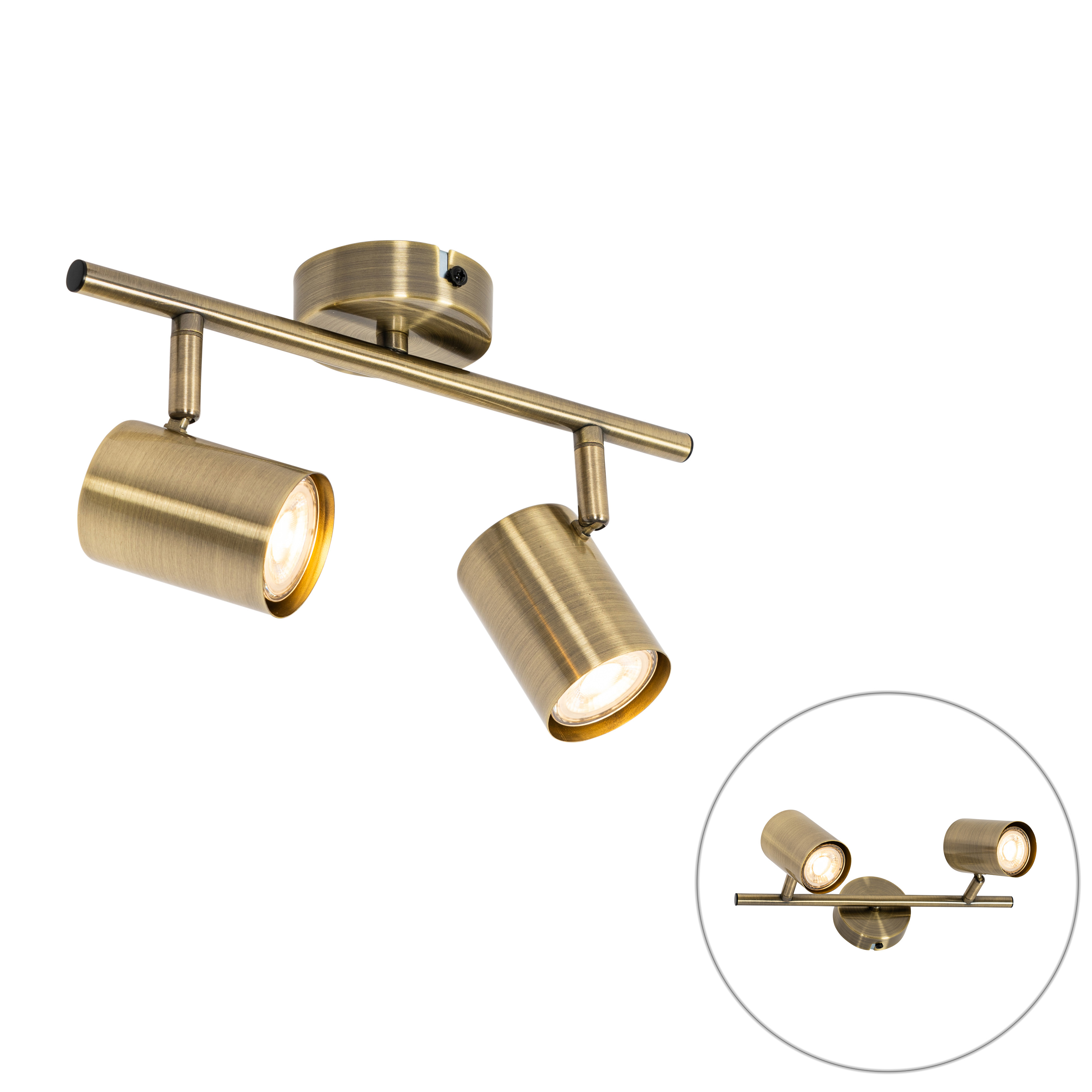 Moderný bodový reflektor bronzový sklápateľný 2-svetlo - Jeana