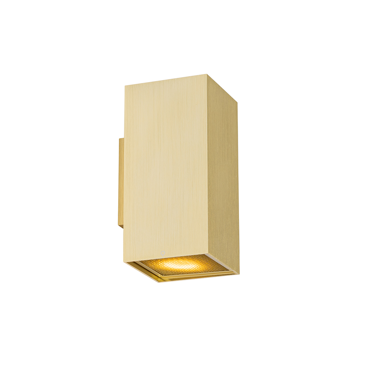 Image of Lampada da parete design quadrata dorata a 2 luci - Sab Honey